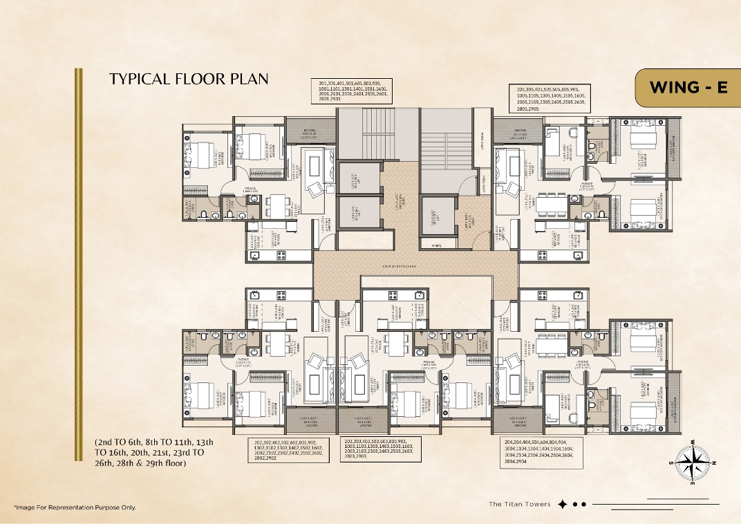 Wing D 2 BHK floor plan